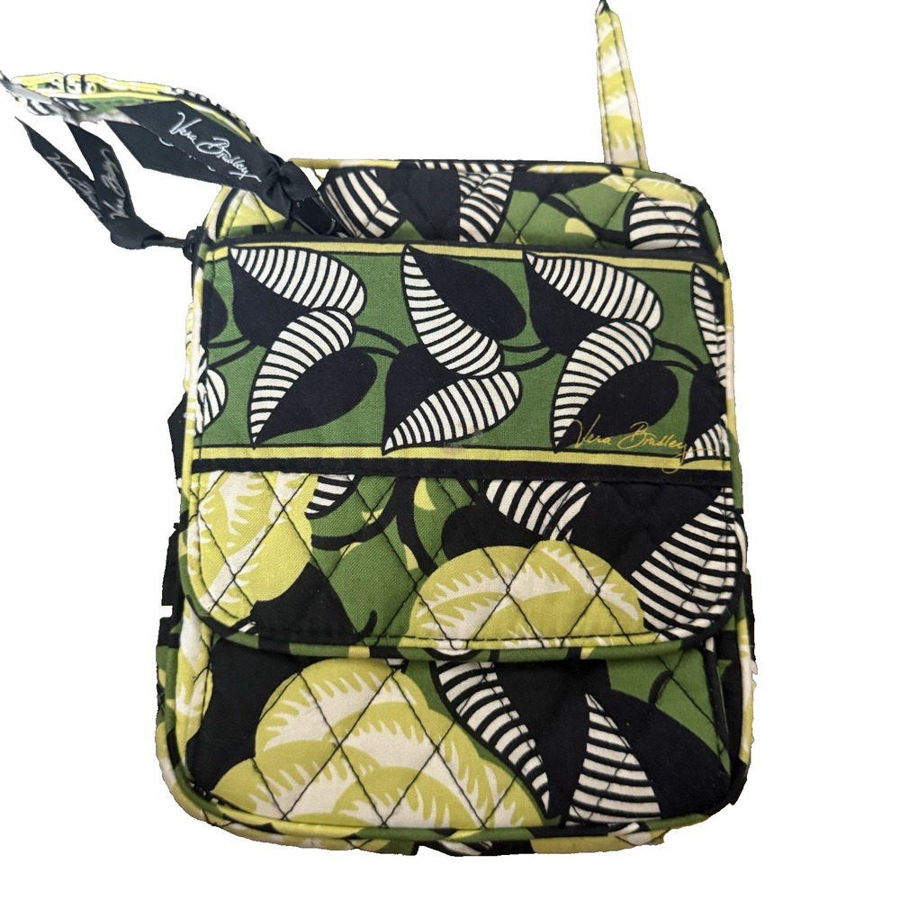 Vera Bradley Mini Hipster Crossbody Bag Lemon Floral Yellow Green Quilted